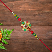 Floral Designer Rakhi With Multicolor Beads thumbnail 2