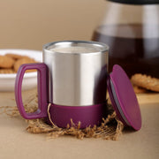 5565 Stainless Steel Coffeetea Cup Stainless Steel Lid Cover Hot Coffeetea Mug Hot Insulated Double Wall Stainless Steel Coffee And Milk Cup With Lid  Handle Easy To Carry - Coffee Cup (1 Pc) thumbnail 1