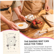 3 In 1 Low Silicone Baking Mat With Wooden Belan  Cake Scraper (3 Pcs Set  7050 Cm) thumbnail 2