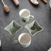 8224 Festo Ceramic Tea  Cups  Mug Set Including Snacks  Serving Bowl Milk Cup Coffee Cup Tea Cup Breakfast Cup Drinking Mug Or Outdoor For Household Gift For Birthday Wedding Party (4 Pcs Set) thumbnail 2