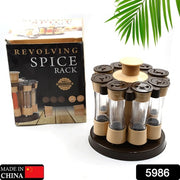 5986  360 Revolving Spice Rack For Kitchen And Dining Table 8 Spice Jars With 120 Ml Condiment Set Herb Seasoning Organizer thumbnail 6