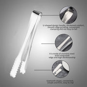 Stainless Steel Tong For Lifting Ice Cubes Sugar Cubes  Serving Tongs (13 Cm  1 Pc) thumbnail 1