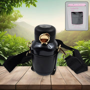 Thermos Steel Bottle Push Button  Fashion Cup Temperature Display Bottle (420 Ml) thumbnail 1