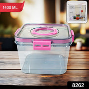 8262 High Quality Plastic Food Storage Container Clear Washable Refrigerator Food Box Food Container Fruit Box Container With Lid (1400 Ml) thumbnail 7