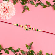 Flower Motif Rakhi With Moon-shaped Design thumbnail 1