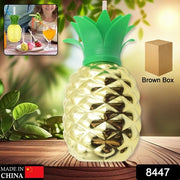 8447 Plastic Pineapple Cups With Straw Pineapple Party Favors Summer Hawaiian And Beach Party Decorations For Kids Adults With Brown Box(1 Pc) thumbnail 6