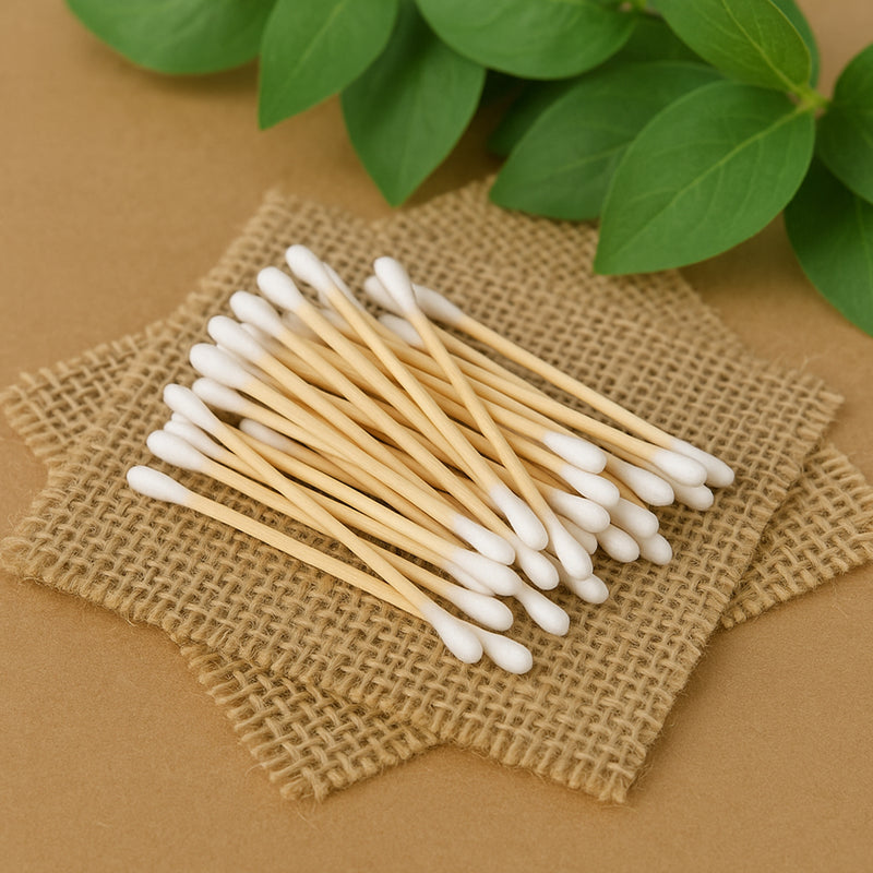 Eco-friendly Wooden Cotton Ear Buds (1 Pkt  100 Pcs Approx)