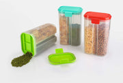 2146 Plastic 2 Sections Air Tight Transparent Food Grain Cereal Storage Container (2 Ltr) (With Box) thumbnail 3