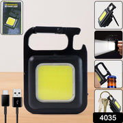 4035 Rechargeable Keychain Mini Flashlight With 4 Light Modesultralight Portable Pocket Light With Folding Bracket Bottle Opener And Magnet Base For Camping Walking thumbnail 7