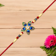Designer Mor Pankh Rakhi In Star Shape thumbnail 1