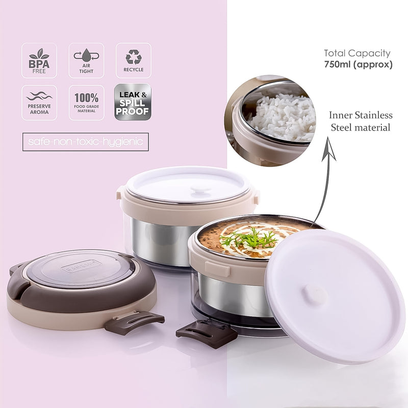 Ganesh Steko-2 Double Layer Stainless Steel Insulated Lunch Box Set