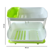 Prexo 2 Layer Kitchen Dish Drying Rack With Drain Tray (1 Set) thumbnail 5
