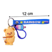 Cute Bear Cartoon Keychain With Rainbow Strap (1 Pc) thumbnail 4