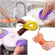 6078 Silicone Dish Scrubber Sponge Mildew Free Non Stick (Mix Color) thumbnail 1