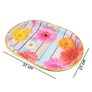 Medium Plastic Flower Printed Design Serving Tray (1 Pc  31 X 21 Cm) thumbnail 4