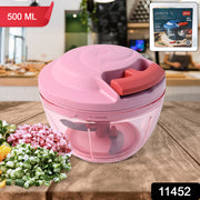 Apex Power-x Triple Stainless Steel Blades And Hand-pull Vegetable Chopper (500ml) thumbnail 6