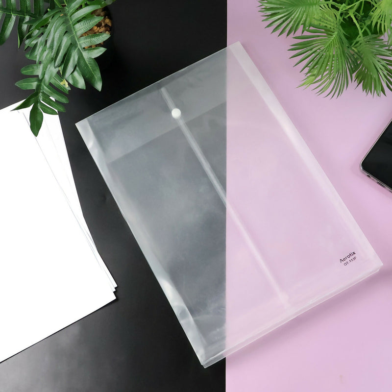 Mix Design Transparent Document Folder  A4 Size Clear File Protector (1 Pc)