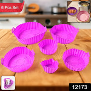 Air Fryer Reusable Silicone Pot With Handles (6 Pc Set) thumbnail 5