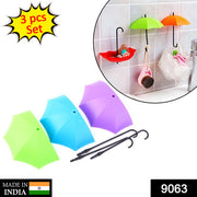 9063 Multipurpose Umbrella Key Hat Holder Wall Hanging Hook Multicolor thumbnail 7