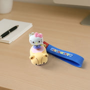 Cute Cartoon Cat Riding Toy Car Silicone Keychain (1 Pc) thumbnail 5