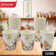 Disposable Paper Cups Disposable Tea Coffee Cups (24 Pcs Set  Mix Color  Design) thumbnail 7