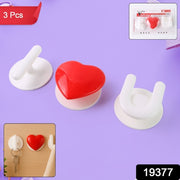 Adhesive Wall Hook Set  For Kitchen Bathroom  Home (3pc) thumbnail 6