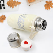 Stainless Steel Vacuum Insulated Water Bottle  Leak Proof Flask For Tea Coffee  Reusable Water Bottle With Hanging Strap  Bottle For Hot  Cold Drinks Wide Mouth Water Flask (900  1200 Ml) thumbnail 1