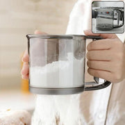 Plastic Flour Sieve Cup With Handle And Fine Mesh Filter For Kitchen Baking thumbnail 1