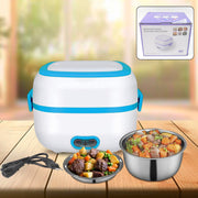 Electric Lunch Box 3 In 1 Food Heater  Cooker  Steamer With Stainless Steel Bowls (1 Set) thumbnail 1