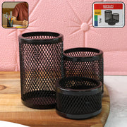 Khyati Trio Metal Mesh Pen Stand  3-in-1 Round Desk Organizer Set thumbnail 2