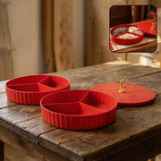 2 Layer Multipurpose Decorative Dry Fruit And Snack Serving Tray (1 Pc) thumbnail 4
