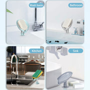 4831 Self Draining Soap Holder For Bathroom Leaf Shape Soap Dish Kitchen Soap Tray thumbnail 2