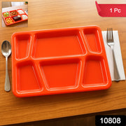 Plastic Multi-compartment Rectangular Meal Serving Tray  Plate (1 Pc  Red) thumbnail 7
