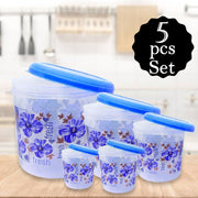 2446 Plastic Transparent Container Air Tight Dabba Set (3000ml 2000ml 1000ml 750ml 500ml) thumbnail 1