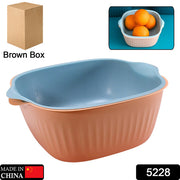 5228 Kitchen Bowl Plastic Washing Bowl And Strainer Drainer Basket For Home  Kitchen Use thumbnail 5