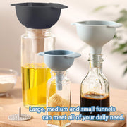 12007 3 In 1 Kitchen Funnel Set Of 3 Funnel For Filling Bottle Small Canning Funnel With Handle Food Grade Plastic Funnel With Detachable Strainer Filter For Liquid Dry Ingredients And Powder thumbnail 1
