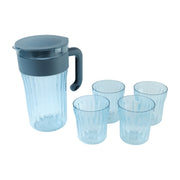 Multipurpose Plastic Water Juice Serving Jug With 4 Drinking Glasses Set (1 Set) thumbnail 3