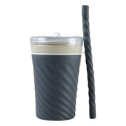 Swirl Design Drinking Tumbler Cup With Lid And Straw (1 Pc) thumbnail 3