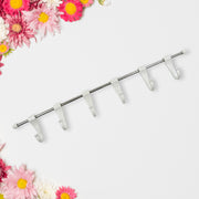 17968 Stainless Steel Utensil Hanger Rail Nail Free Wall Mount With 2 Magic Stickers  6 Plastic Hooks For Kitchen thumbnail 5