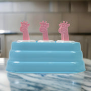 6 Cavity Popsicle Molds Plastic Giraffe Shape Ice Moulds (1 Pc) thumbnail 2