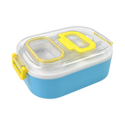 Durable Plastic Lunch Box For Kids With 2 In 1 Spoon Fork (1 Pc) thumbnail 3
