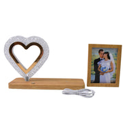 Heart Shape Cystal Led Lamp  Photo Frame Night Lamp  Wedding Gift  Love Couple thumbnail 3