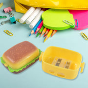 Plastic Burger Shape Small Size Double Hole Sharpener With Eraser (1 Set) thumbnail 1