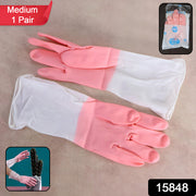 Medium Reusable Long-cuff Household Cleaning Gloves - (1 Pair) thumbnail 6