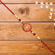 Floral Bead Rakhi With Central Stone thumbnail 2