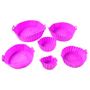 Air Fryer Reusable Silicone Pot With Handles (6 Pc Set) thumbnail 4