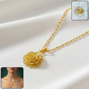Elegant Floral Design Gold Plated Pendant Necklace (1 Pc) thumbnail 1