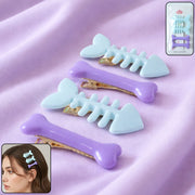 Cute Fishbone  Bone Shape Hair Clip Set (4 Pc) thumbnail 1