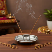 Stainless Steel Lotus Agarbatti Stand With Triple Stick Holder (1 Pc) thumbnail 4