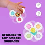 White Baby Spinner Toy Set  Sensory Suction Spin Toys (3 Pc Set) thumbnail 3
